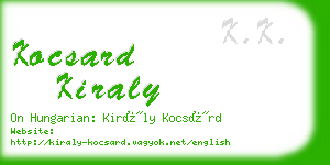 kocsard kiraly business card